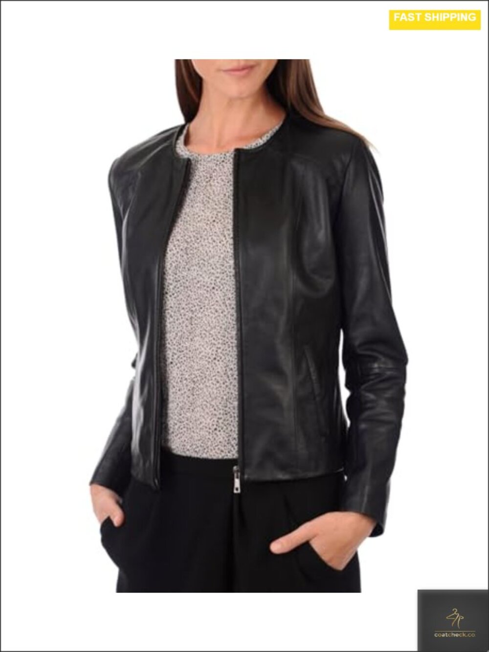 Women's Genuine Lambskin Leather Biker Jacket Black